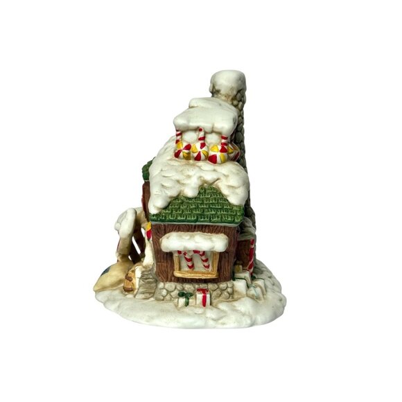 Vintage Christmas Village House Candy Cane Lane Cottage Snowy Holiday Decoration - Picture 3 of 8